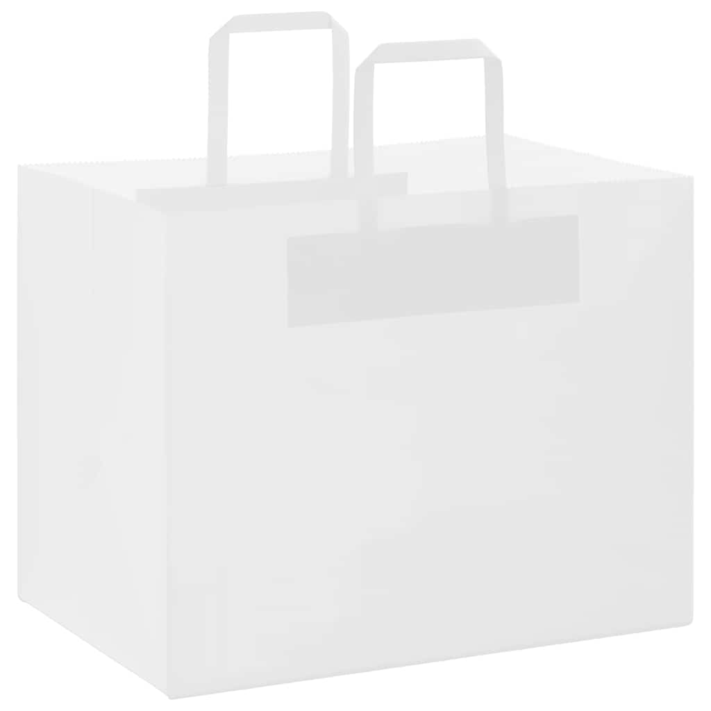 Paper Bags 250 pcs with Handles White 32x22x24 cm