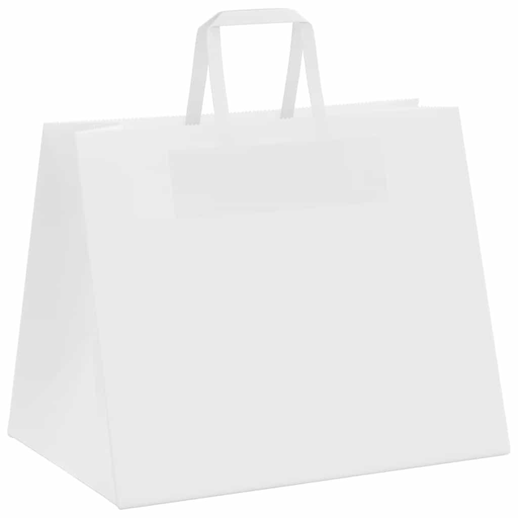 Paper Bags 250 pcs with Handles White 32x22x24 cm