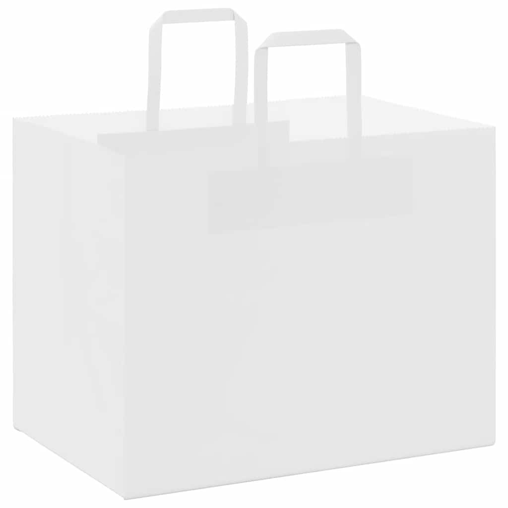 Paper Bags 250 pcs with Handles White 32x22x24 cm