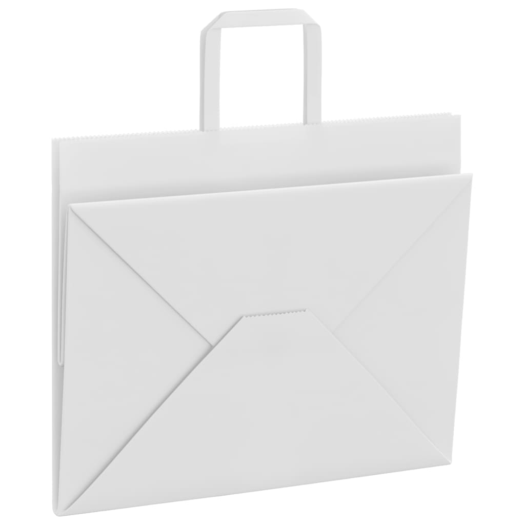 Paper Bags 250 pcs with Handles White 32x22x24 cm