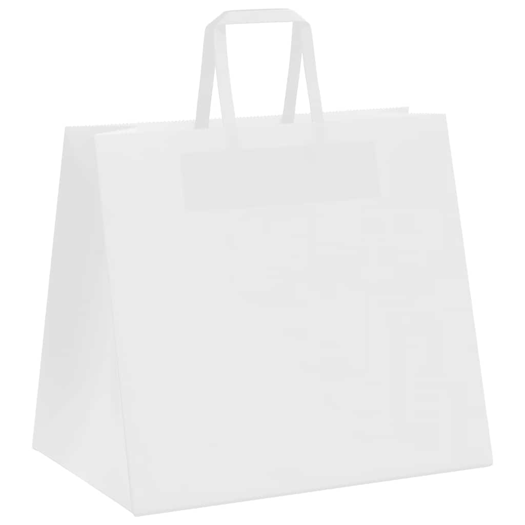 Paper Bags 250 pcs with Handles White 32x22x28 cm