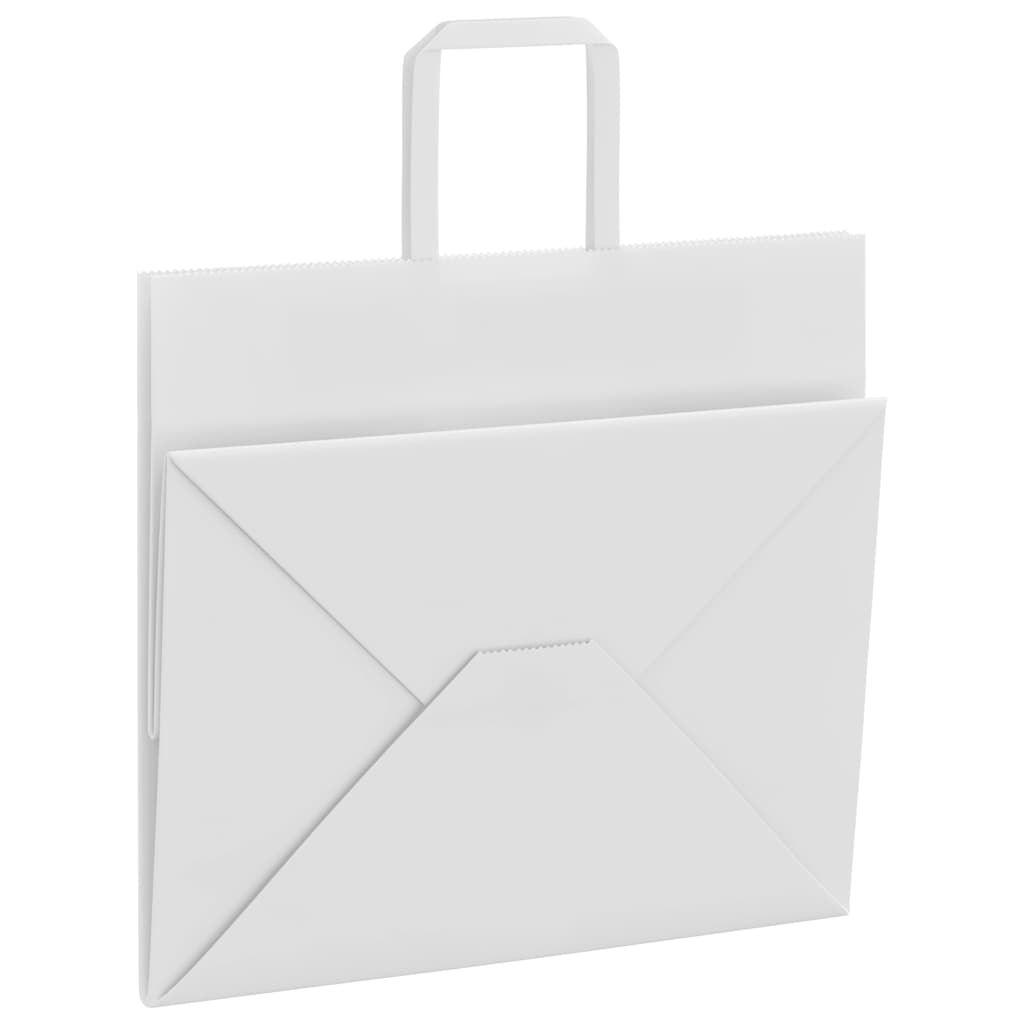 Paper Bags 250 pcs with Handles White 32x22x28 cm