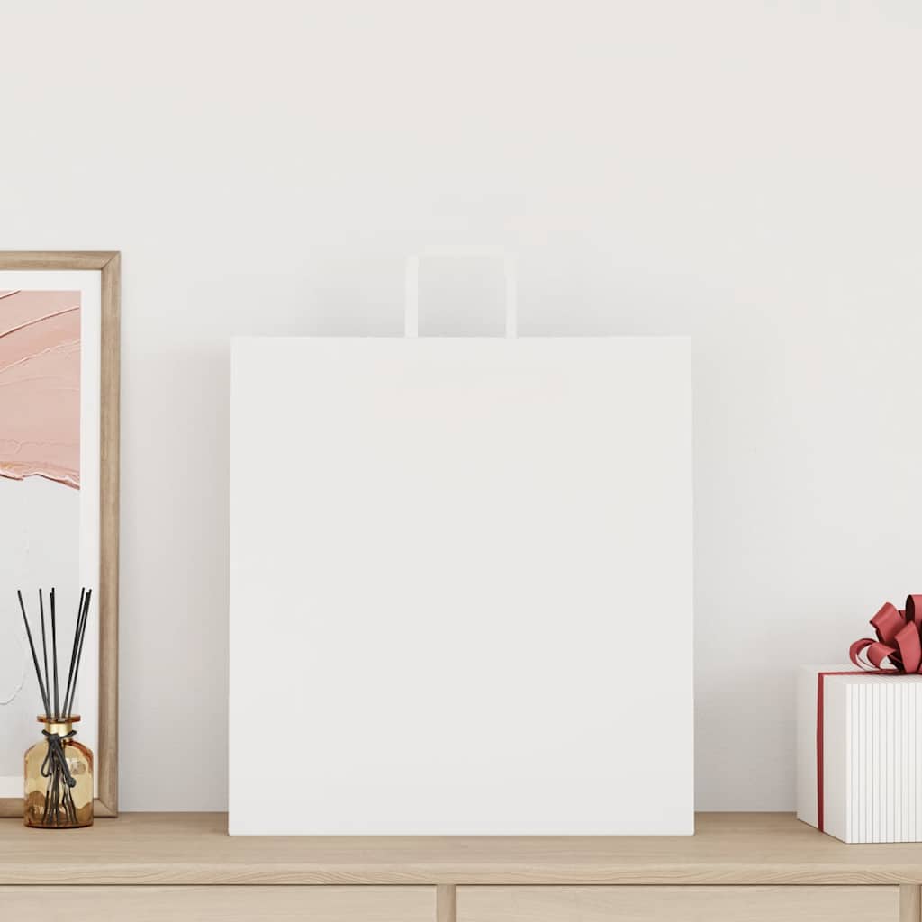 Paper Bags 250 pcs with Handles White 45x17x48 cm