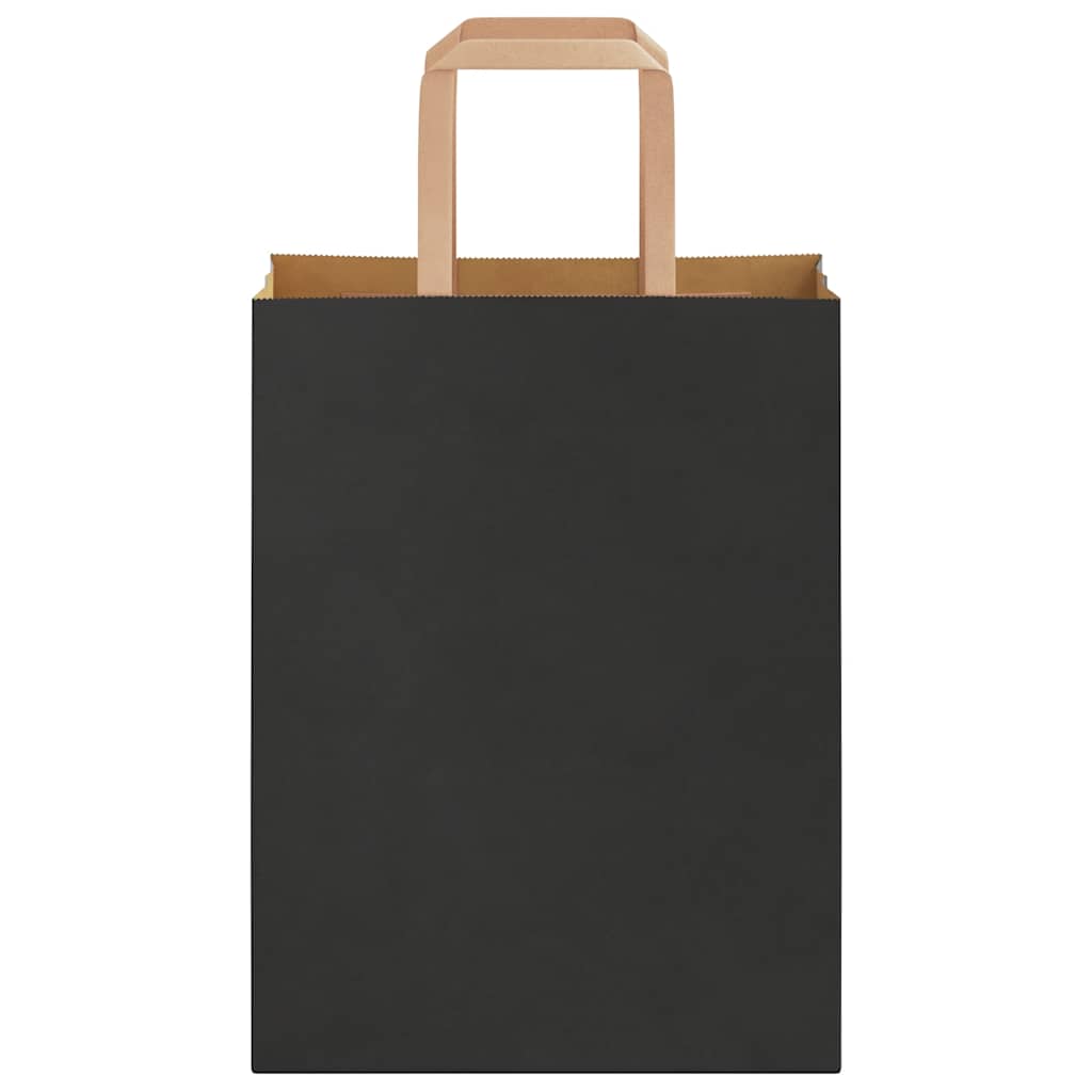 Paper Bags 50 pcs with Handles Black 21x11x28 cm