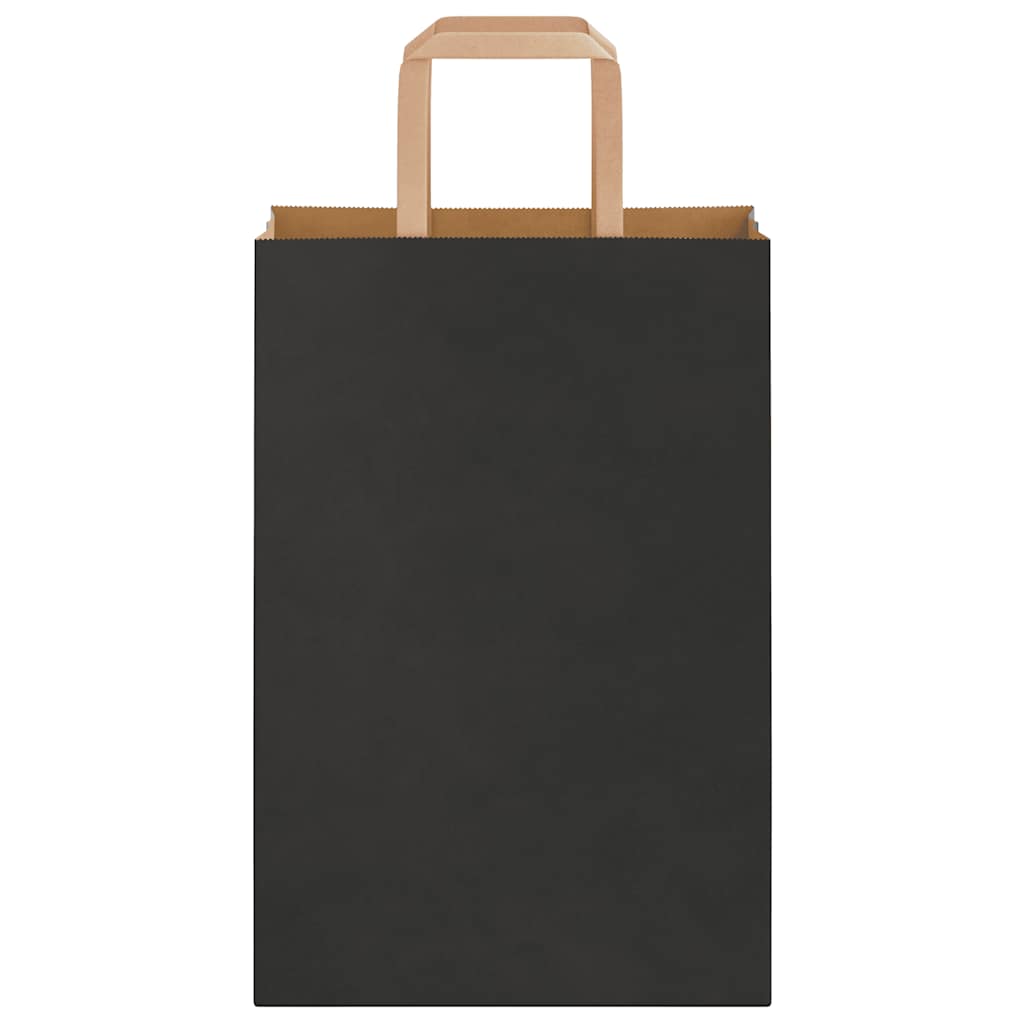 Paper Bags 50 pcs with Handles Black 21x11x31 cm