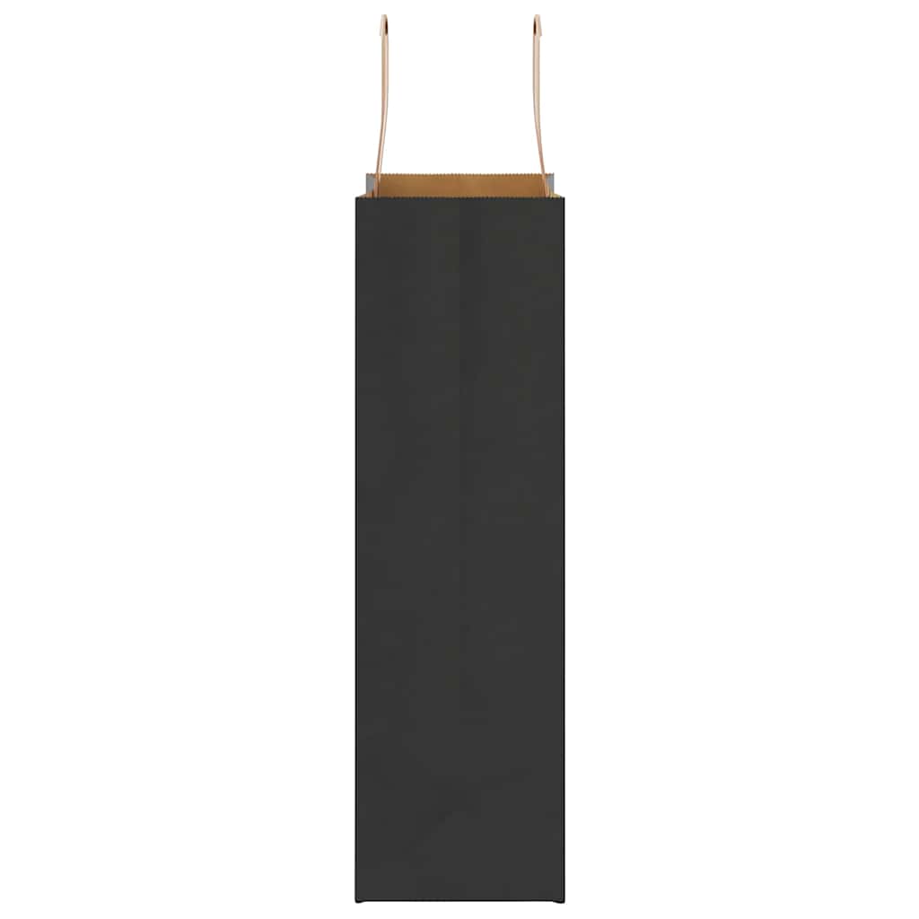 Paper Bags 50 pcs with Handles Black 21x11x36 cm