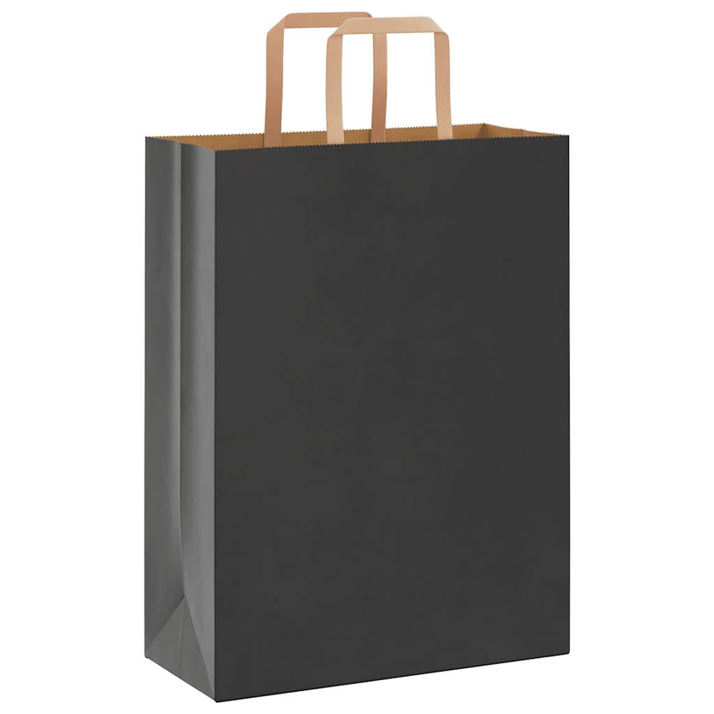Paper Bags 50 pcs with Handles Black 26x12x35 cm