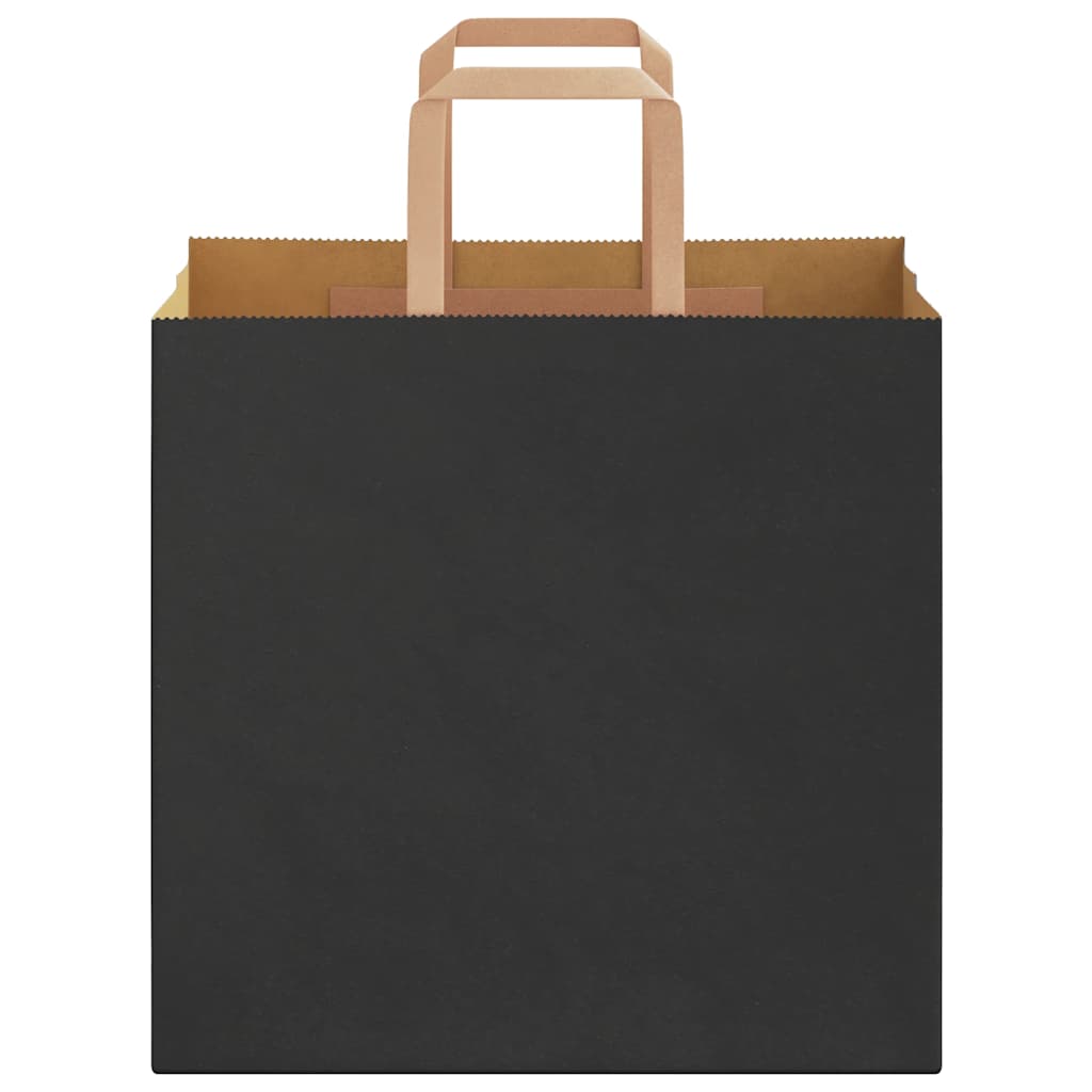 Paper Bags 50 pcs with Handles Black 26x17x25 cm