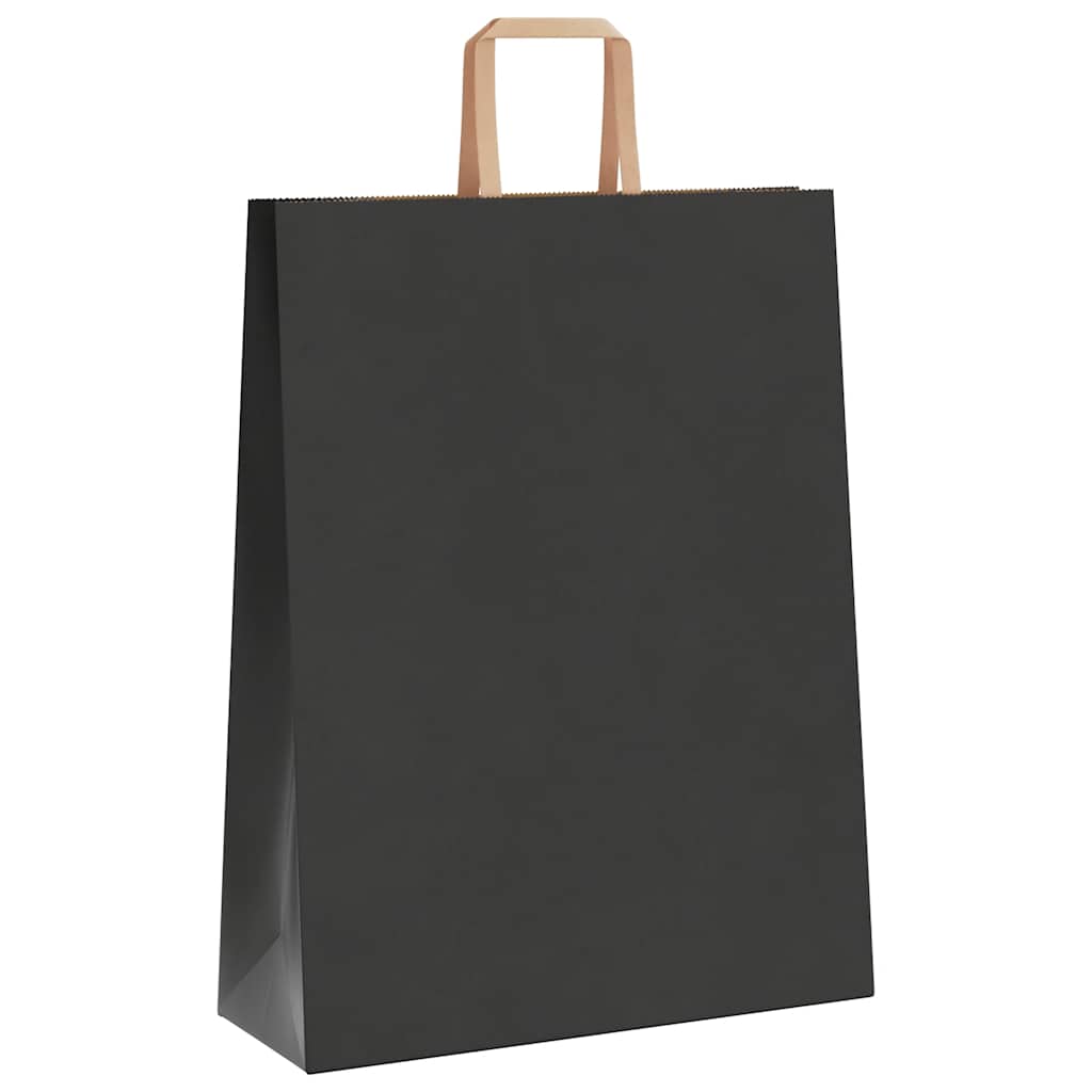Paper Bags 50 pcs with Handles Black 32x12x42 cm