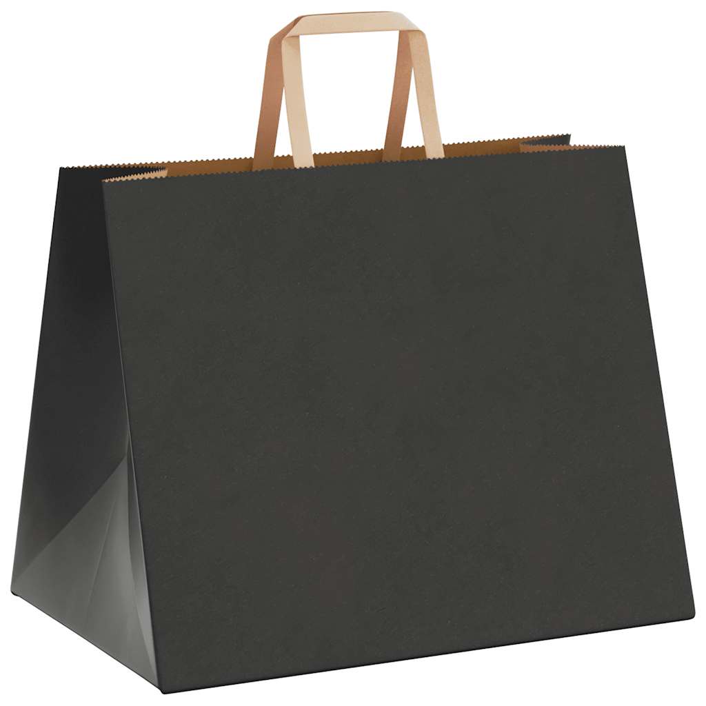 Paper Bags 50 pcs with Handles Black 32x22x24 cm