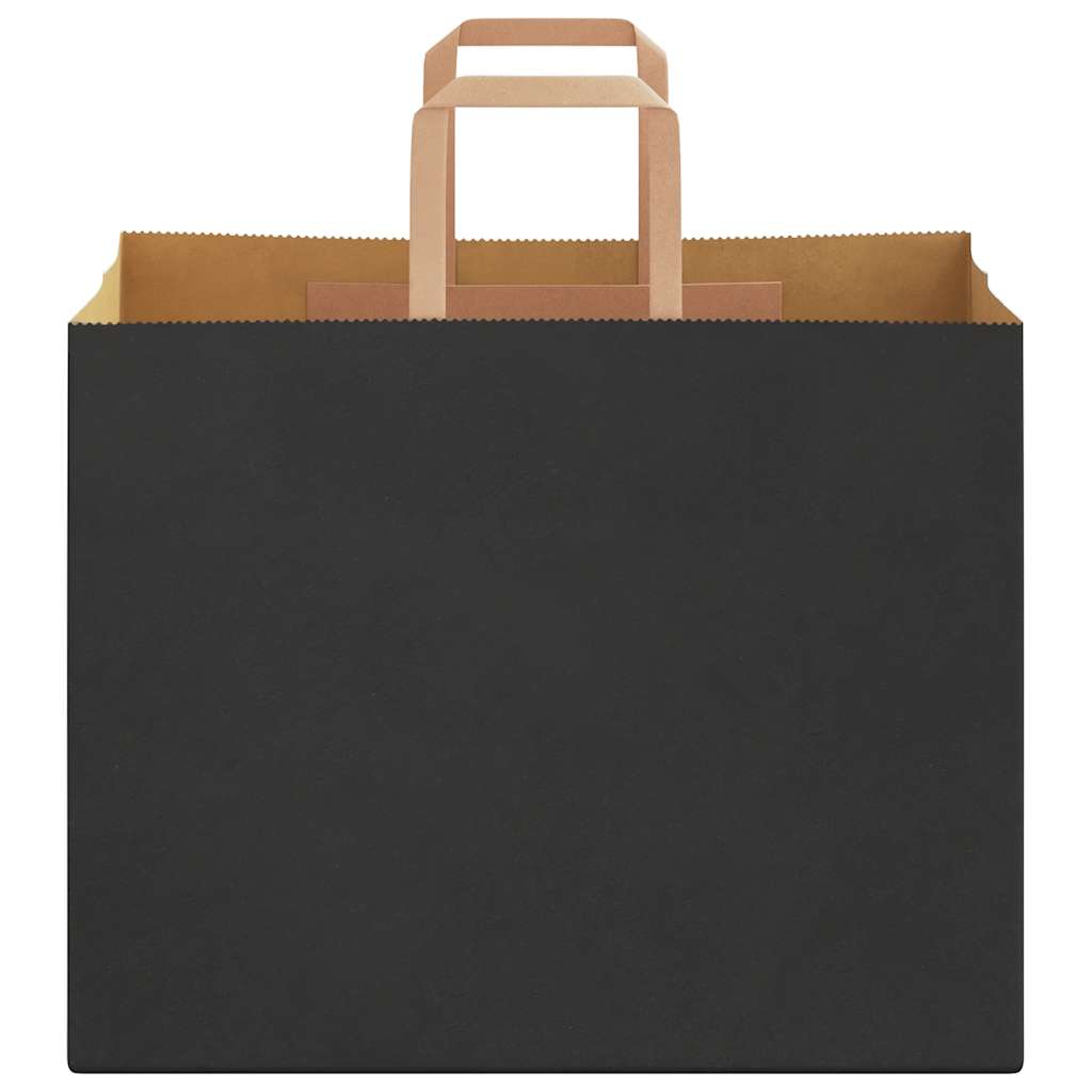 Paper Bags 50 pcs with Handles Black 32x22x24 cm