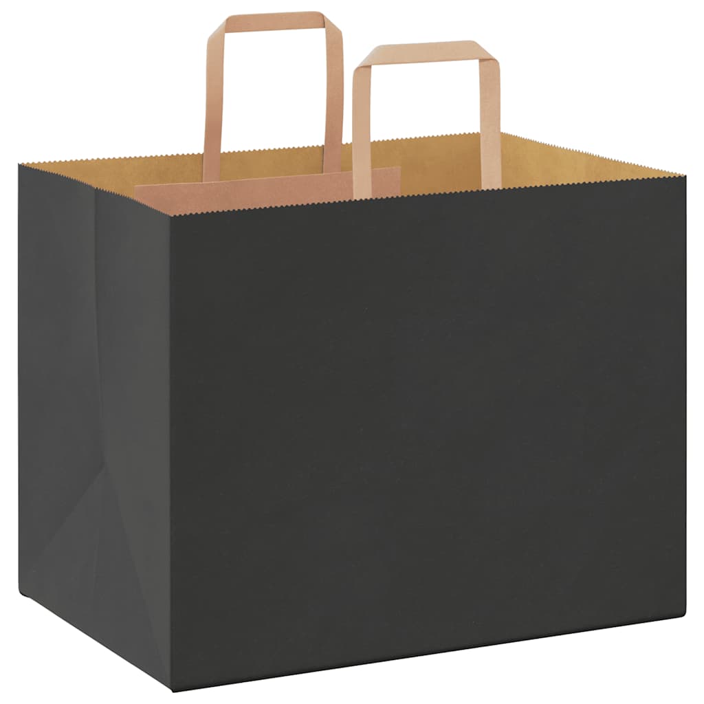 Paper Bags 50 pcs with Handles Black 32x22x24 cm
