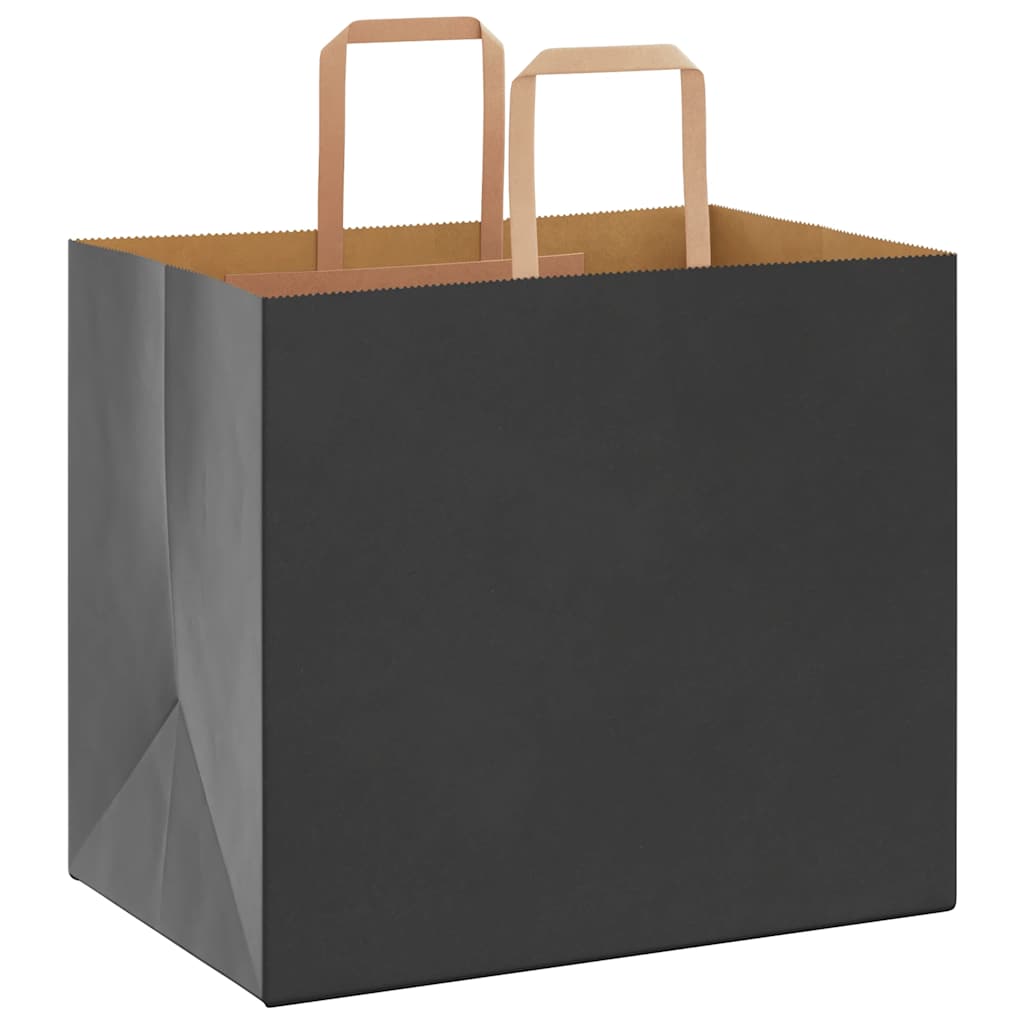 Paper Bags 50 pcs with Handles Black 32x22x28 cm