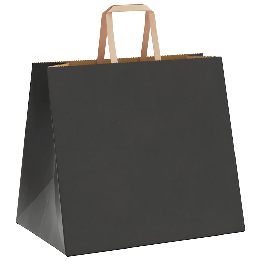 Paper Bags 50 pcs with Handles Black 32x22x28 cm