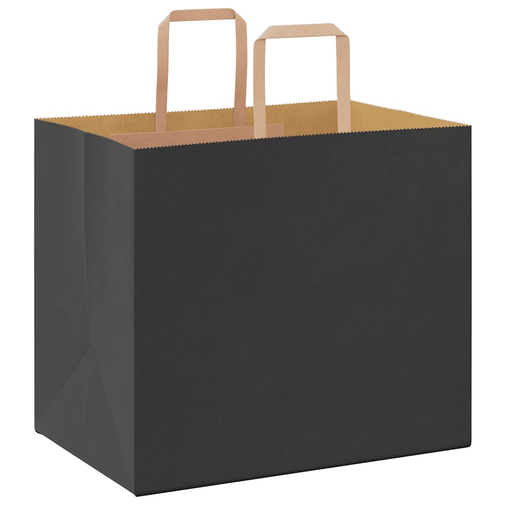 Paper Bags 50 pcs with Handles Black 32x22x28 cm