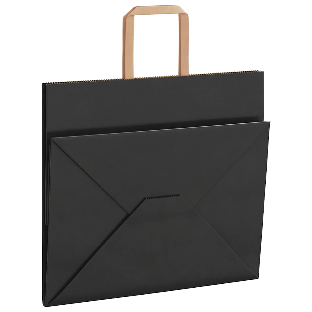 Paper Bags 50 pcs with Handles Black 32x22x28 cm