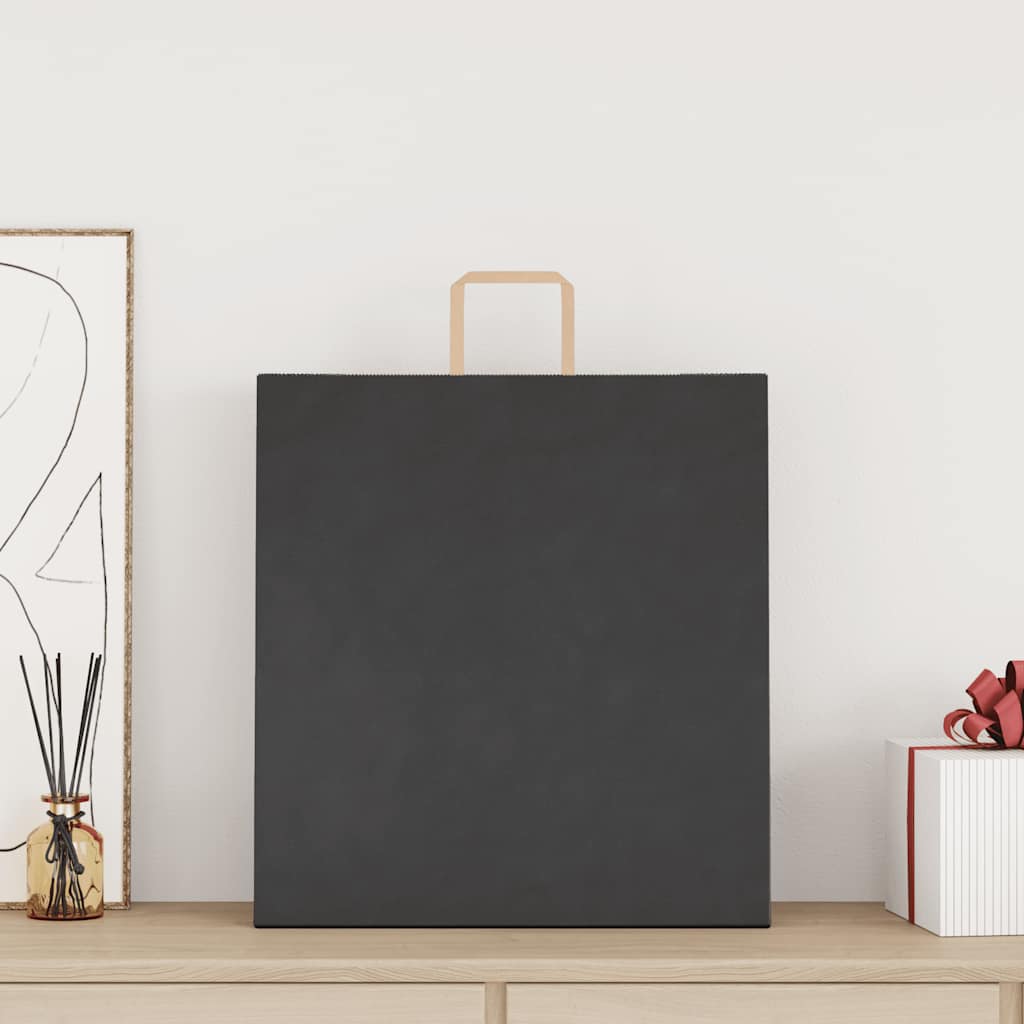 Paper Bags 50 pcs with Handles Black 45x17x48 cm