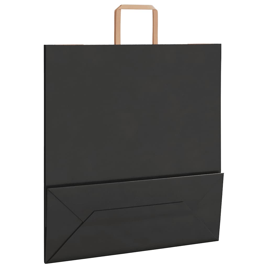 Paper Bags 50 pcs with Handles Black 45x17x48 cm