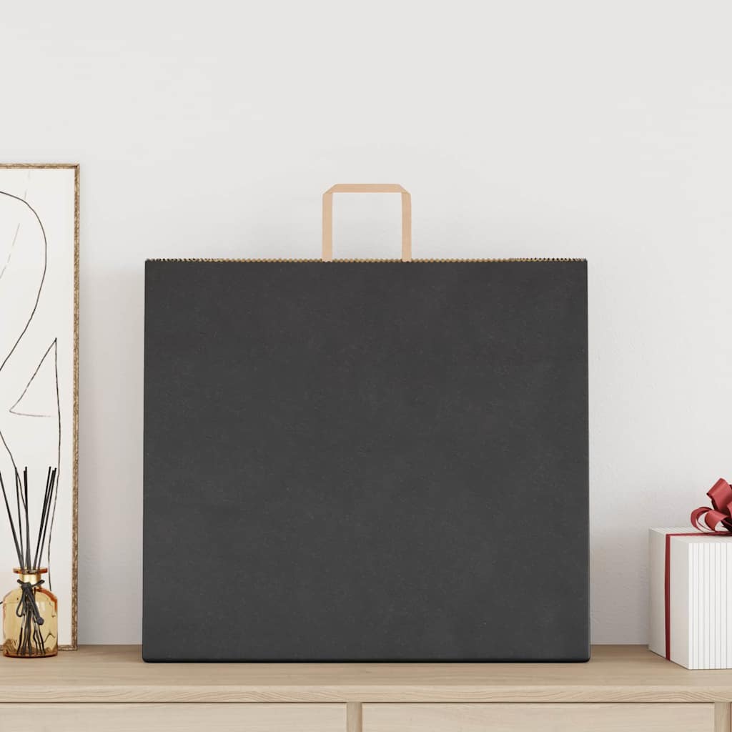 Paper Bags 50 pcs with Handles Black 54x15x49 cm