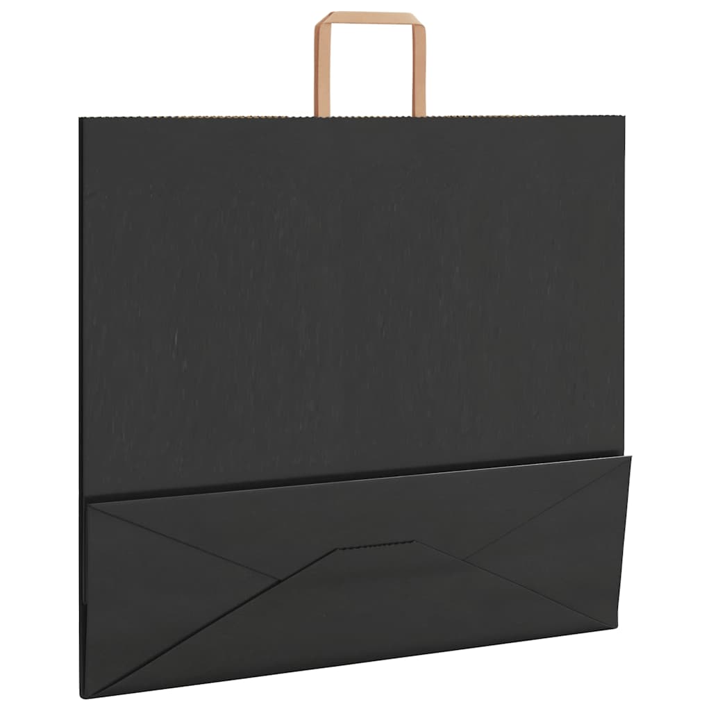 Paper Bags 50 pcs with Handles Black 54x15x49 cm