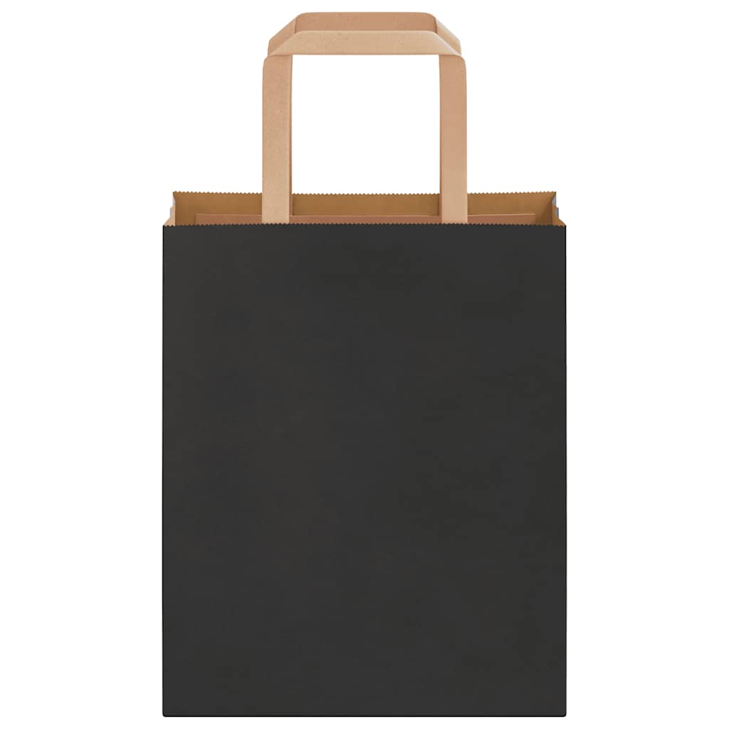 Paper Bags 250 pcs with Handles Black 18x8x22 cm