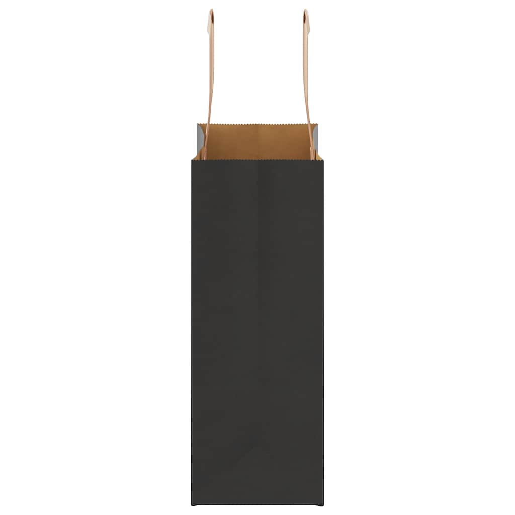 Paper Bags 250 pcs with Handles Black 18x8x22 cm