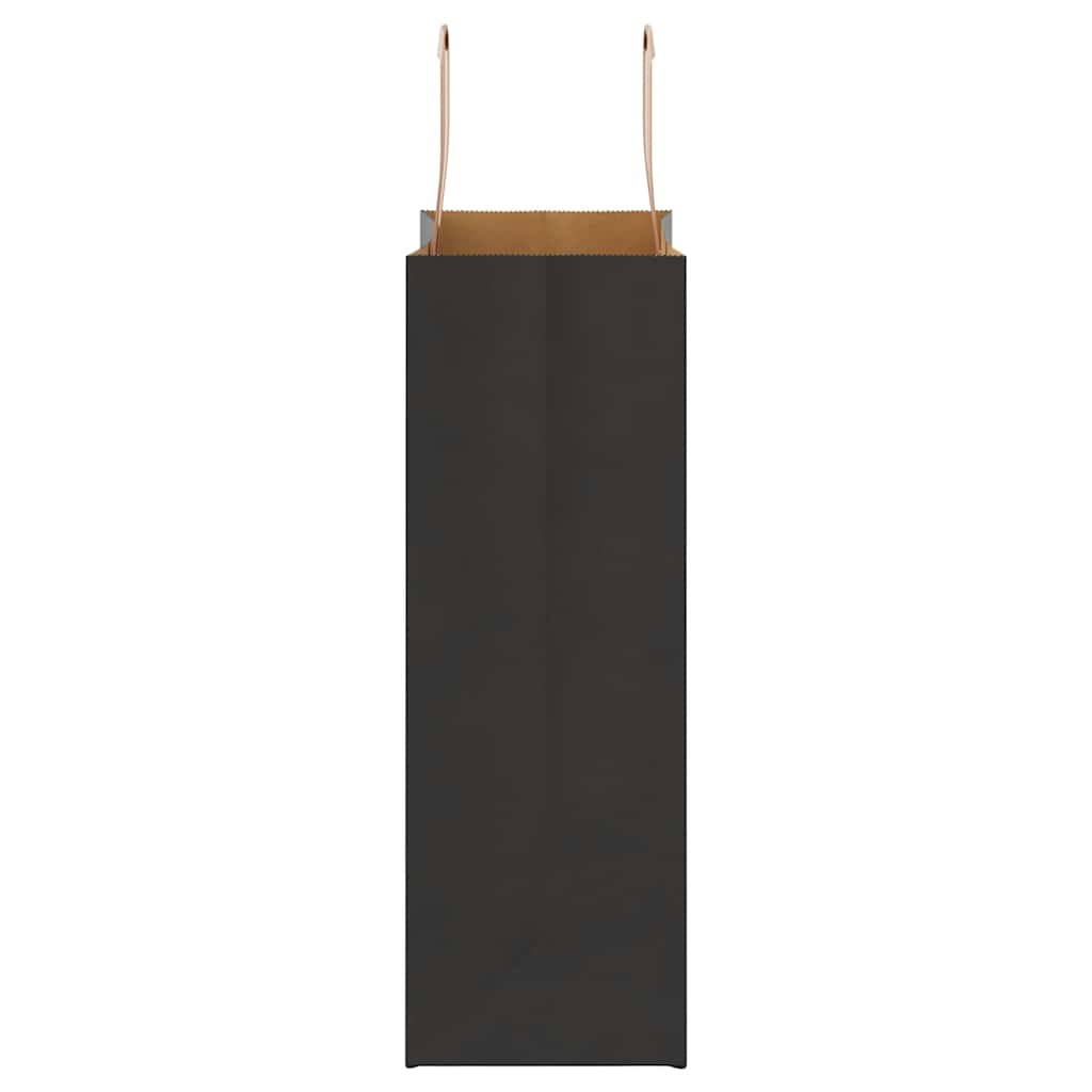 Paper Bags 250 pcs with Handles Black 21x11x31 cm