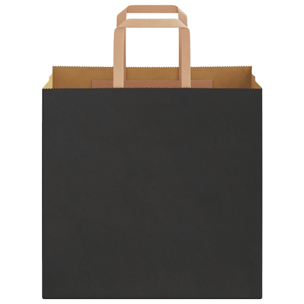 Paper Bags 250 pcs with Handles Black 26x17x25 cm