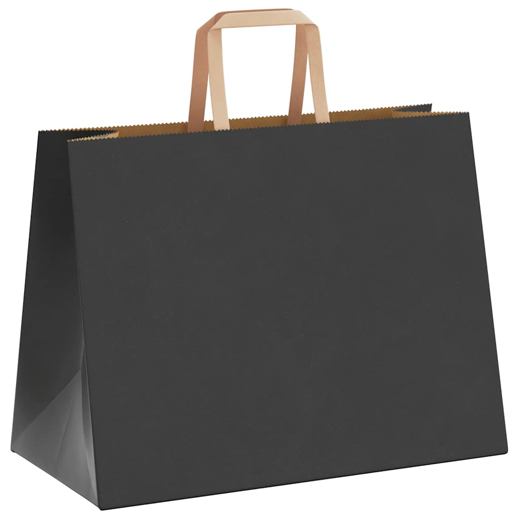 Paper Bags 250 pcs with Handles Black 32x17x25 cm