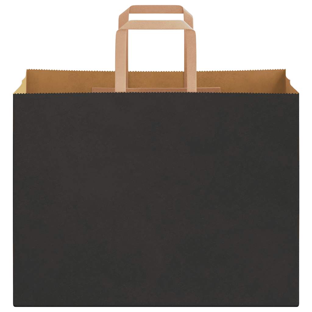 Paper Bags 250 pcs with Handles Black 32x17x25 cm