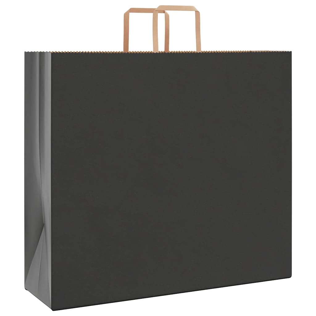 Paper Bags 250 pcs with Handles Black 54x15x49 cm