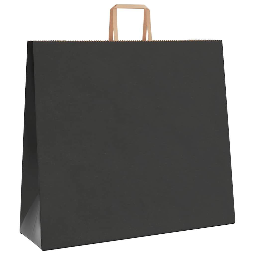Paper Bags 250 pcs with Handles Black 54x15x49 cm