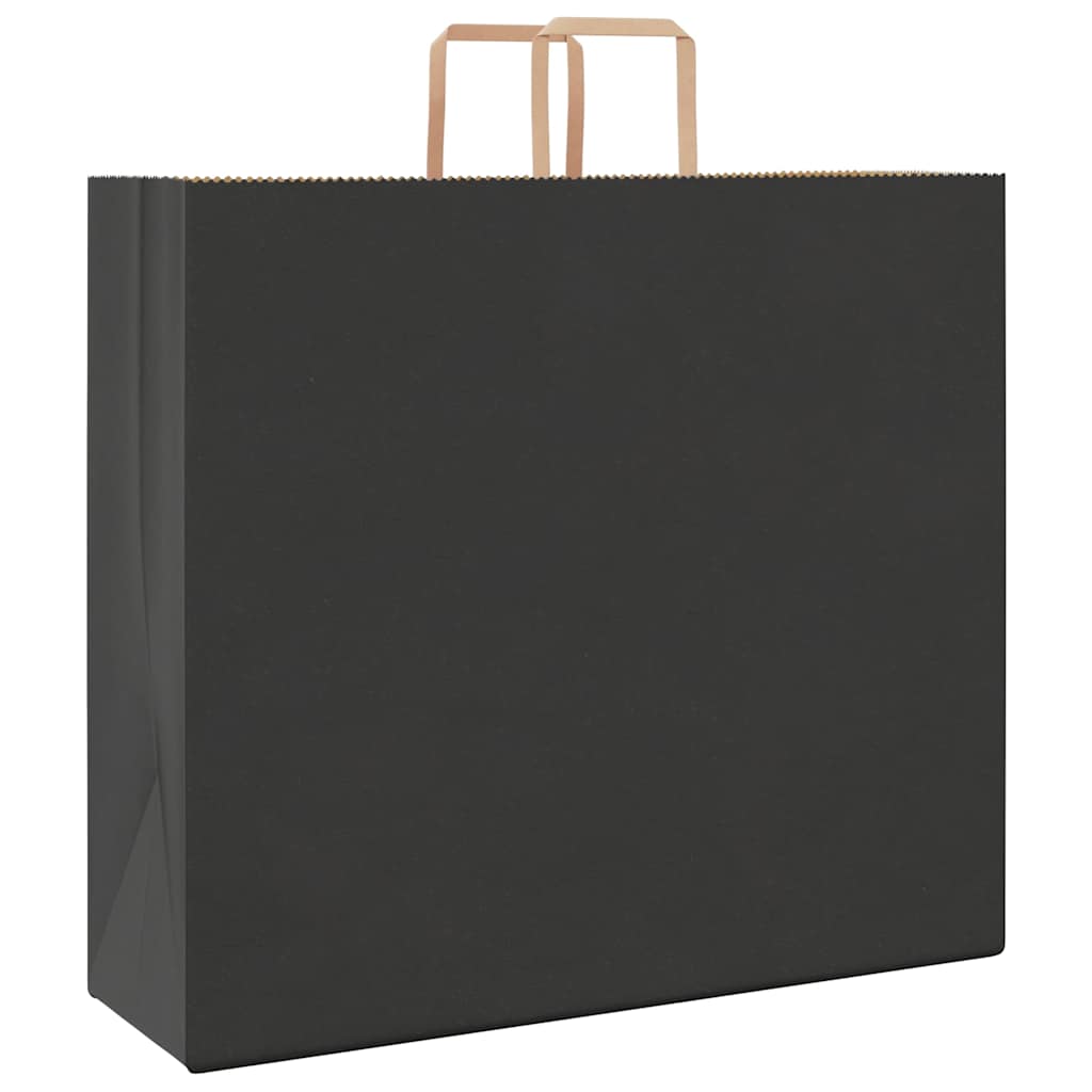 Paper Bags 250 pcs with Handles Black 54x15x49 cm