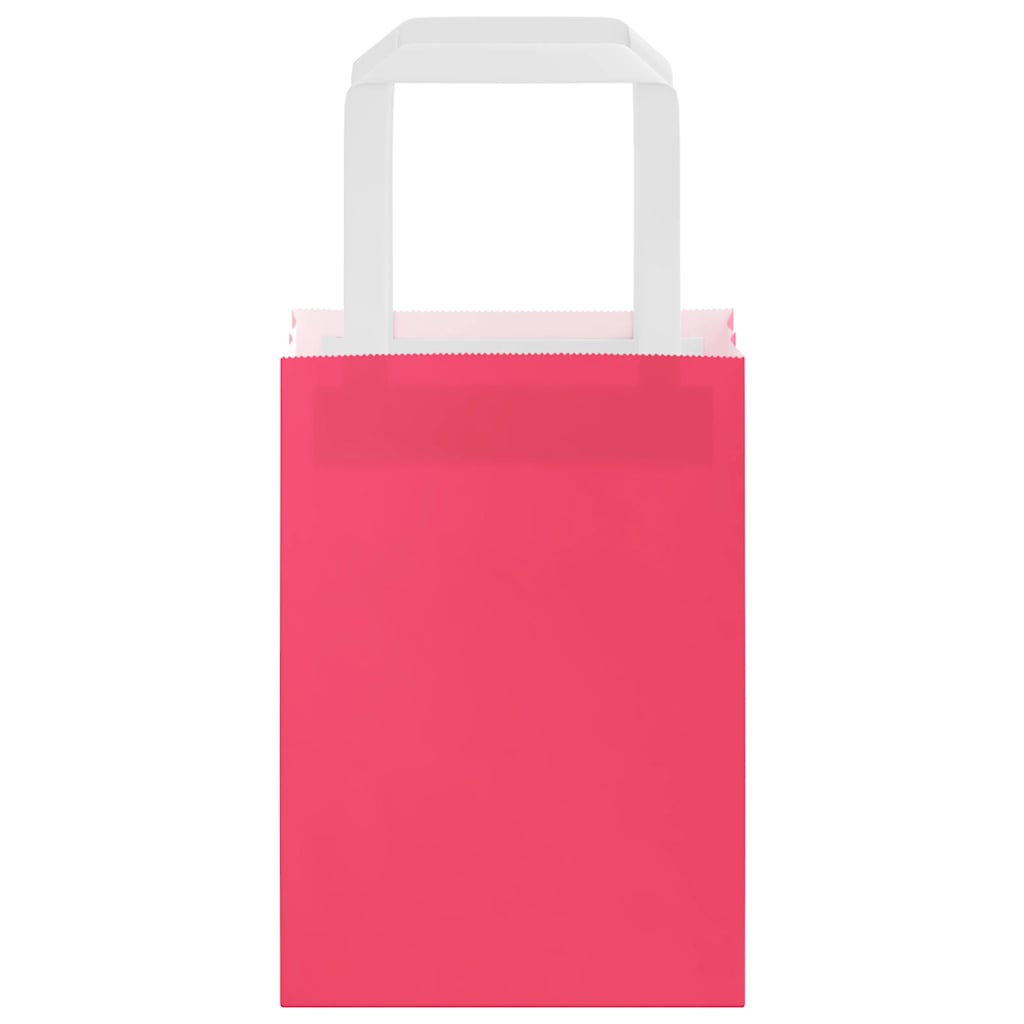 Paper Bags 50 pcs with Handles Pink 15x8x21 cm