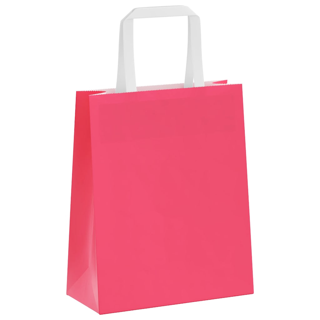 Paper Bags 50 pcs with Handles Pink 18x8x22 cm