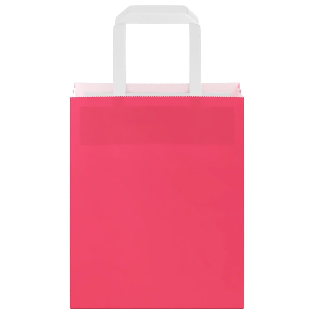 Paper Bags 50 pcs with Handles Pink 18x8x22 cm