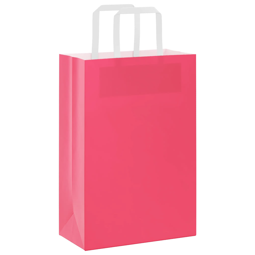 Paper Bags 50 pcs with Handles Pink 21x11x31 cm