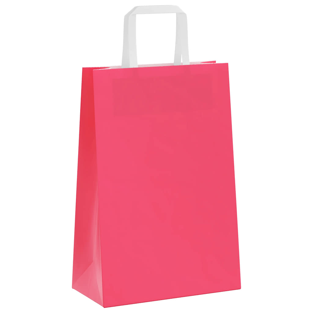Paper Bags 50 pcs with Handles Pink 21x11x31 cm