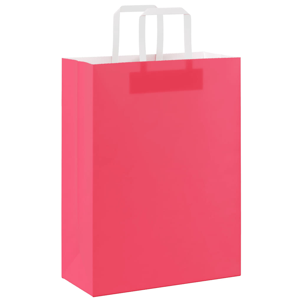 Paper Bags 50 pcs with Handles Pink 26x12x35 cm