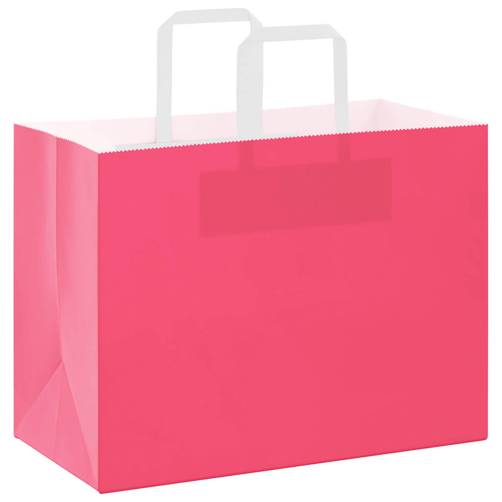Paper Bags 50 pcs with Handles Pink 32x17x25 cm
