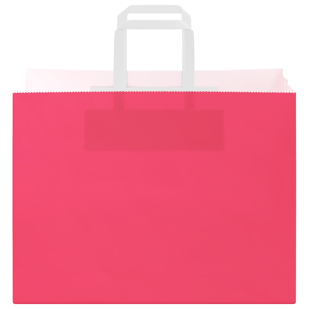 Paper Bags 50 pcs with Handles Pink 32x17x25 cm