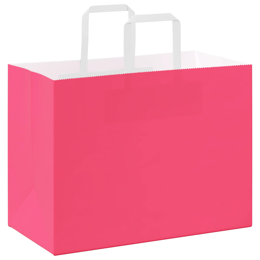 Paper Bags 50 pcs with Handles Pink 32x17x25 cm