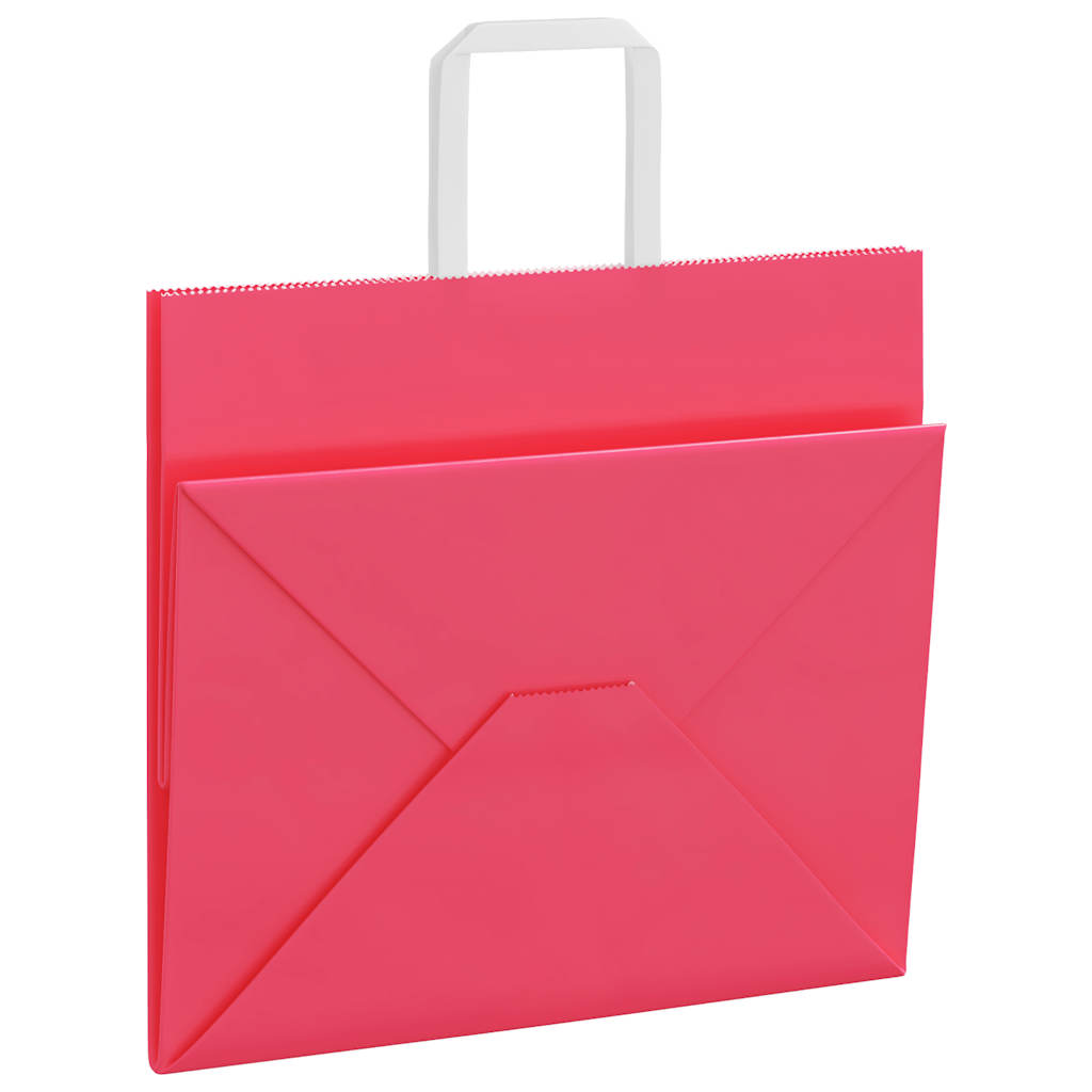 Paper Bags 50 pcs with Handles Pink 32x22x28 cm