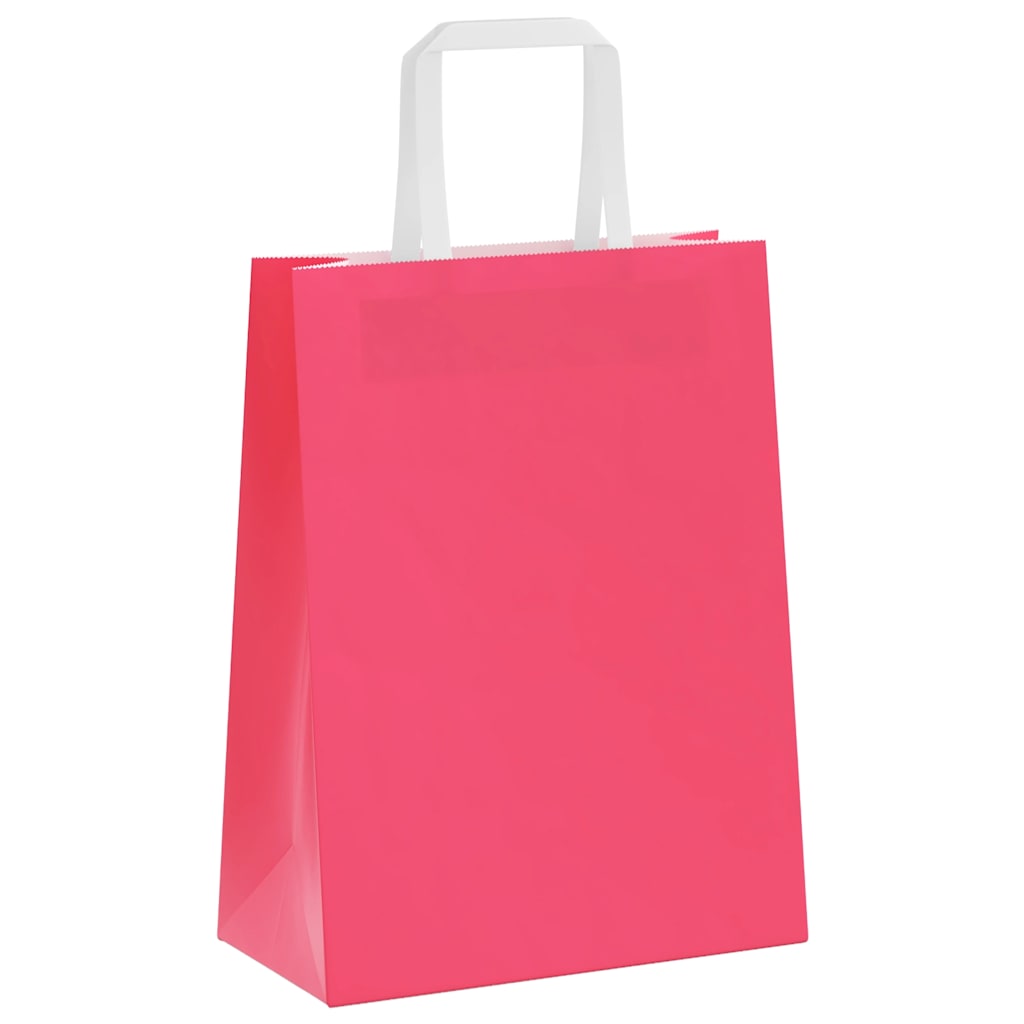 Paper Bags 250 pcs with Handles Pink 21x11x28 cm