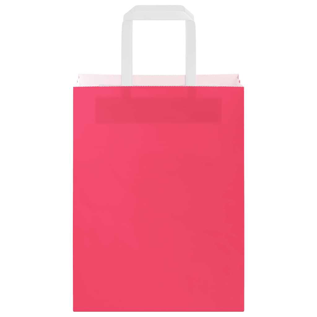 Paper Bags 250 pcs with Handles Pink 21x11x28 cm
