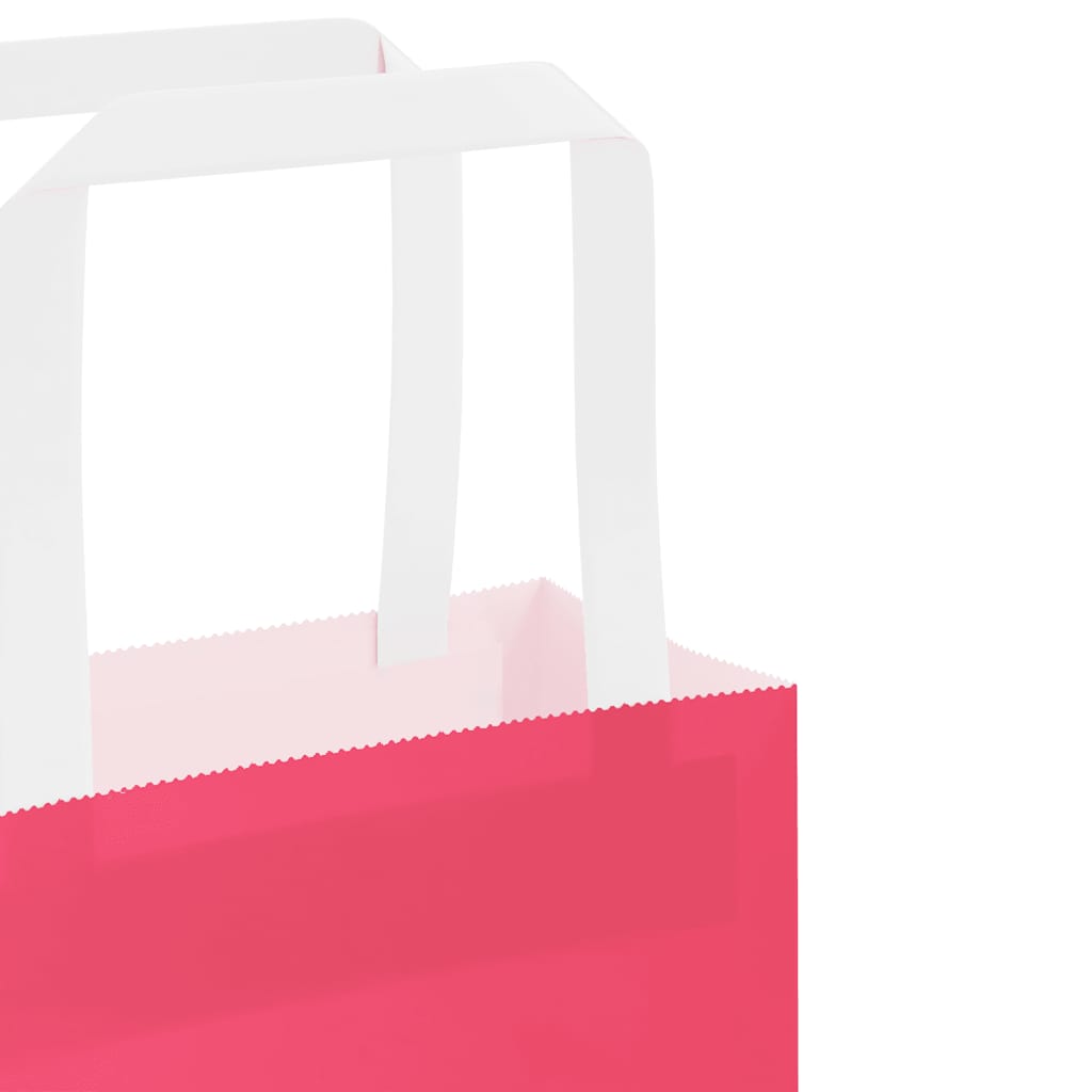 Paper Bags 250 pcs with Handles Pink 21x11x36 cm