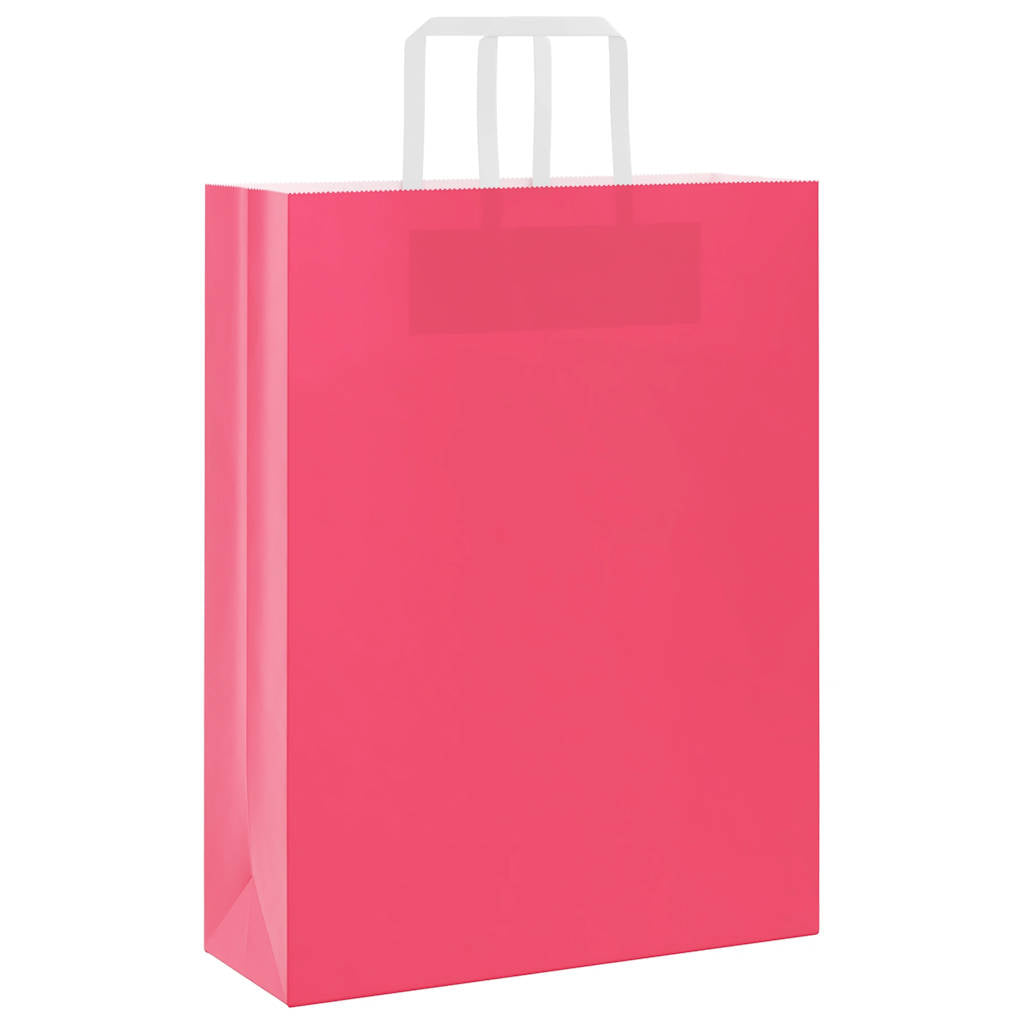 Paper Bags 250 pcs with Handles Pink 32x12x42 cm