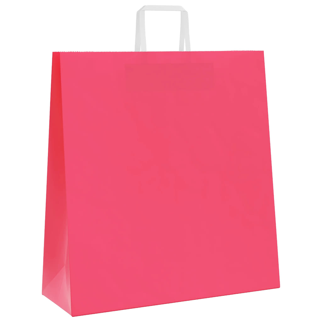 Paper Bags 250 pcs with Handles Pink 45x17x48 cm