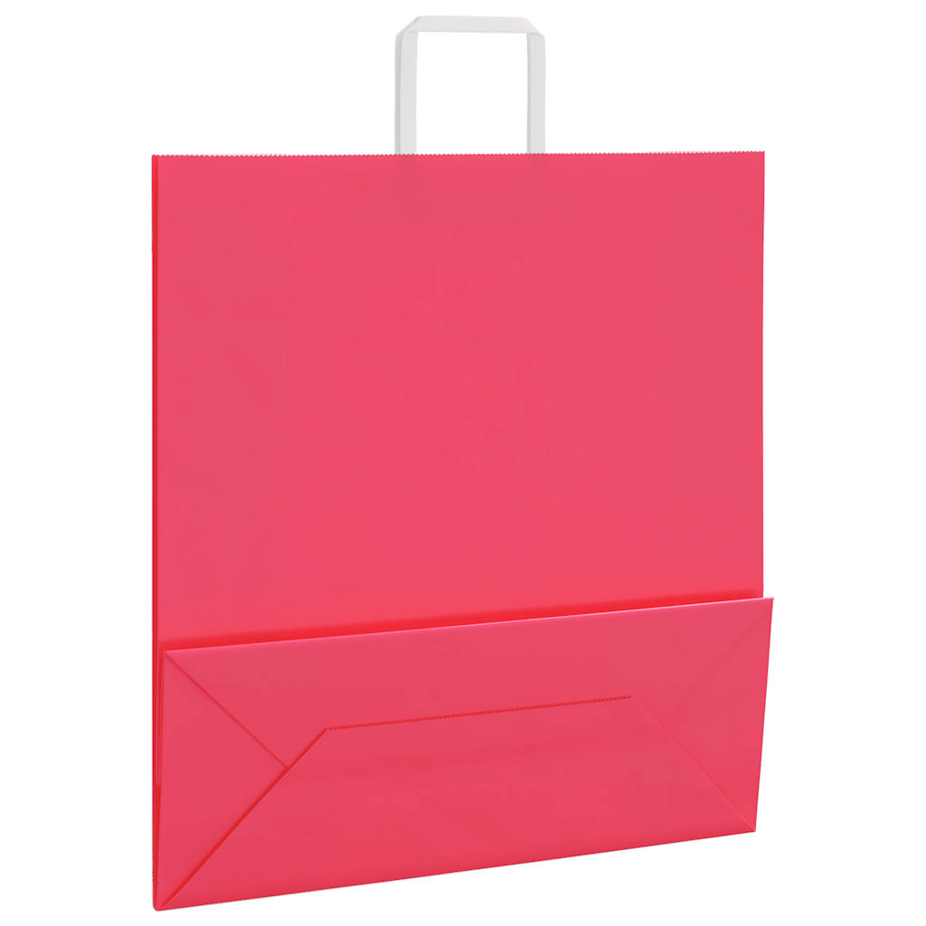 Paper Bags 250 pcs with Handles Pink 45x17x48 cm