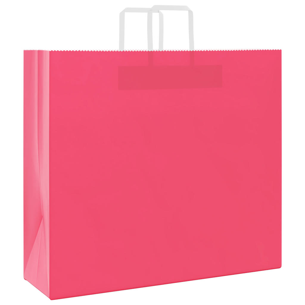 Paper Bags 250 pcs with Handles Pink 54x15x49 cm